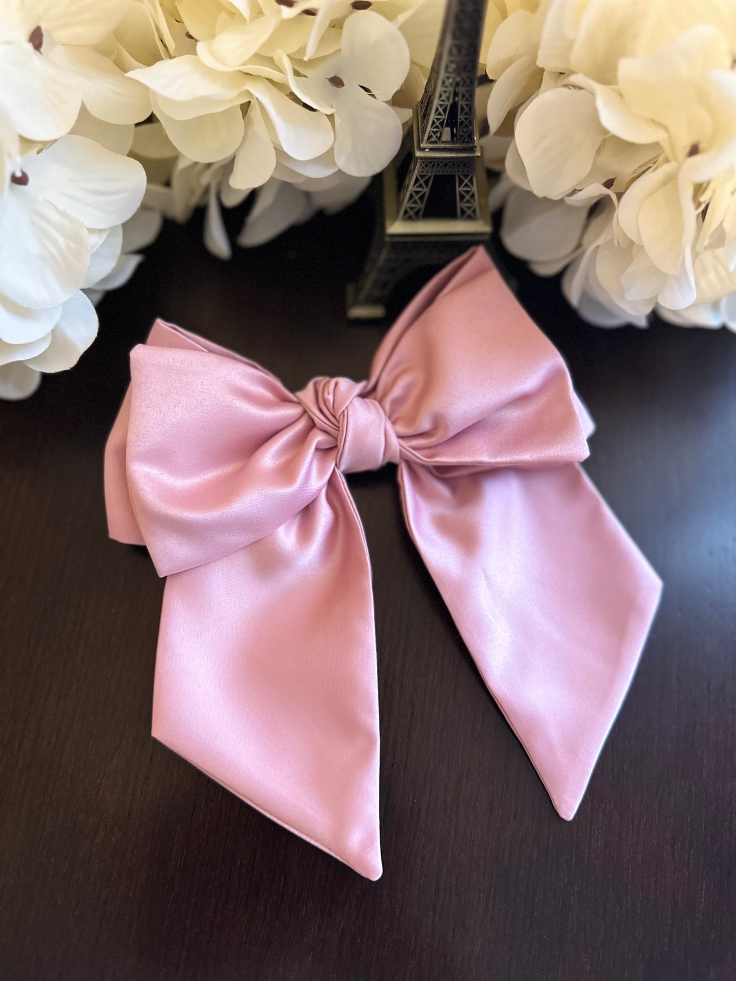 Rose Satin Hair Bow