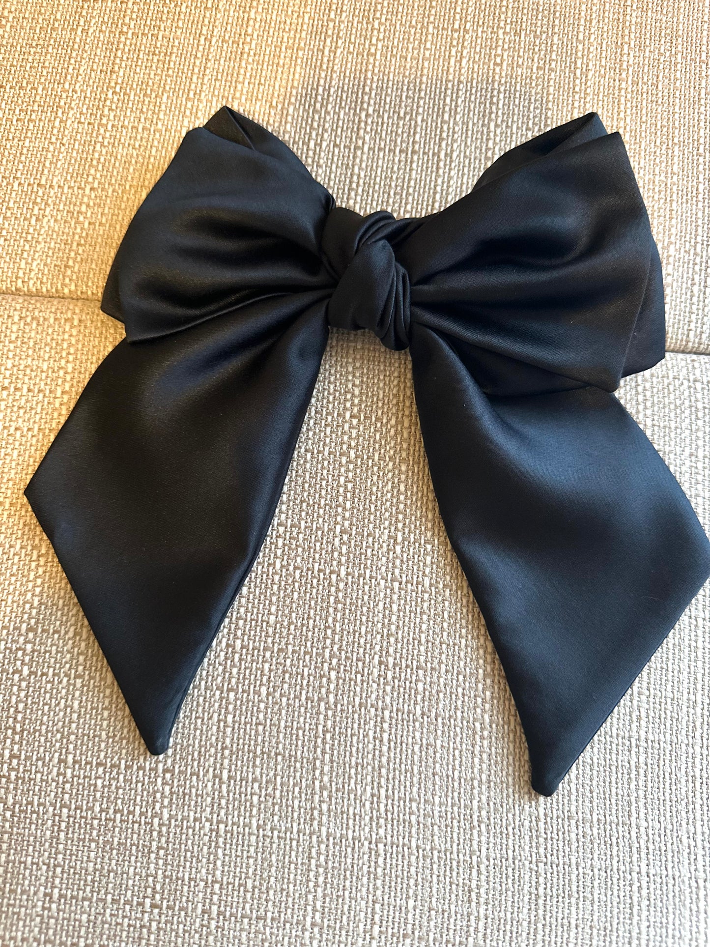 Classical Black Satin Hair Bow