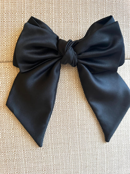 Classical Black Satin Hair Bow