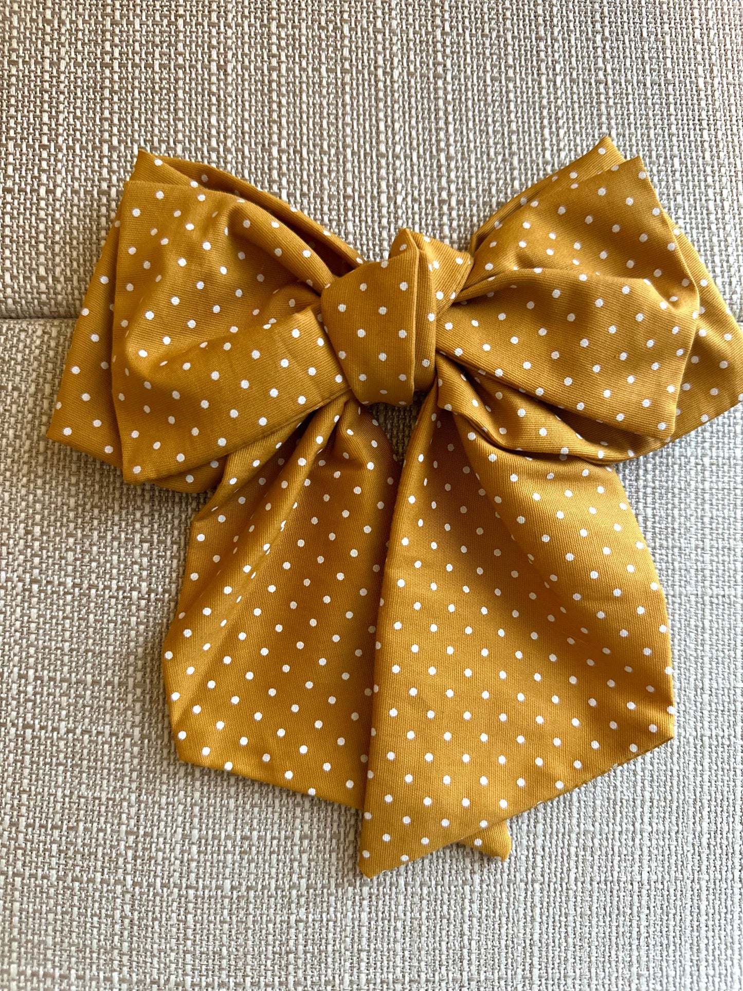 Mustard Dotted Bow