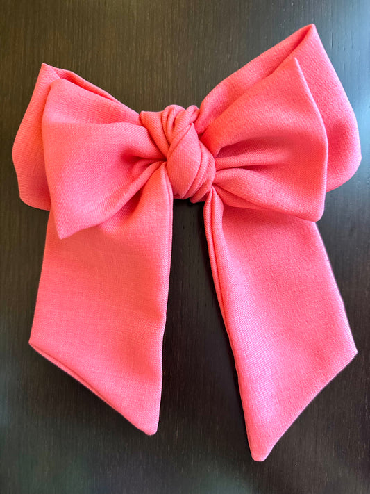 Coral Hair Bow