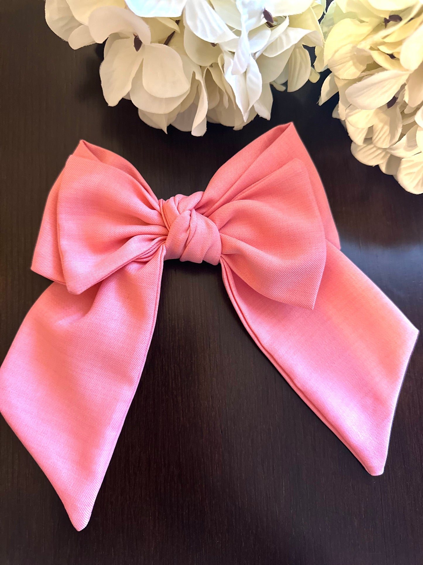 Peach Pink Hair Bow