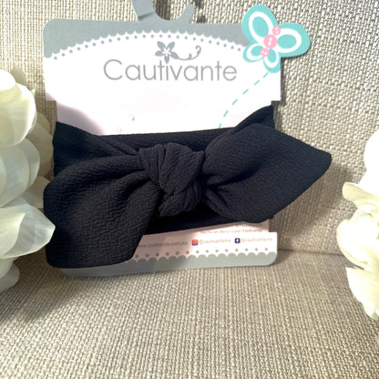 Serious Black Baby Bow Headband