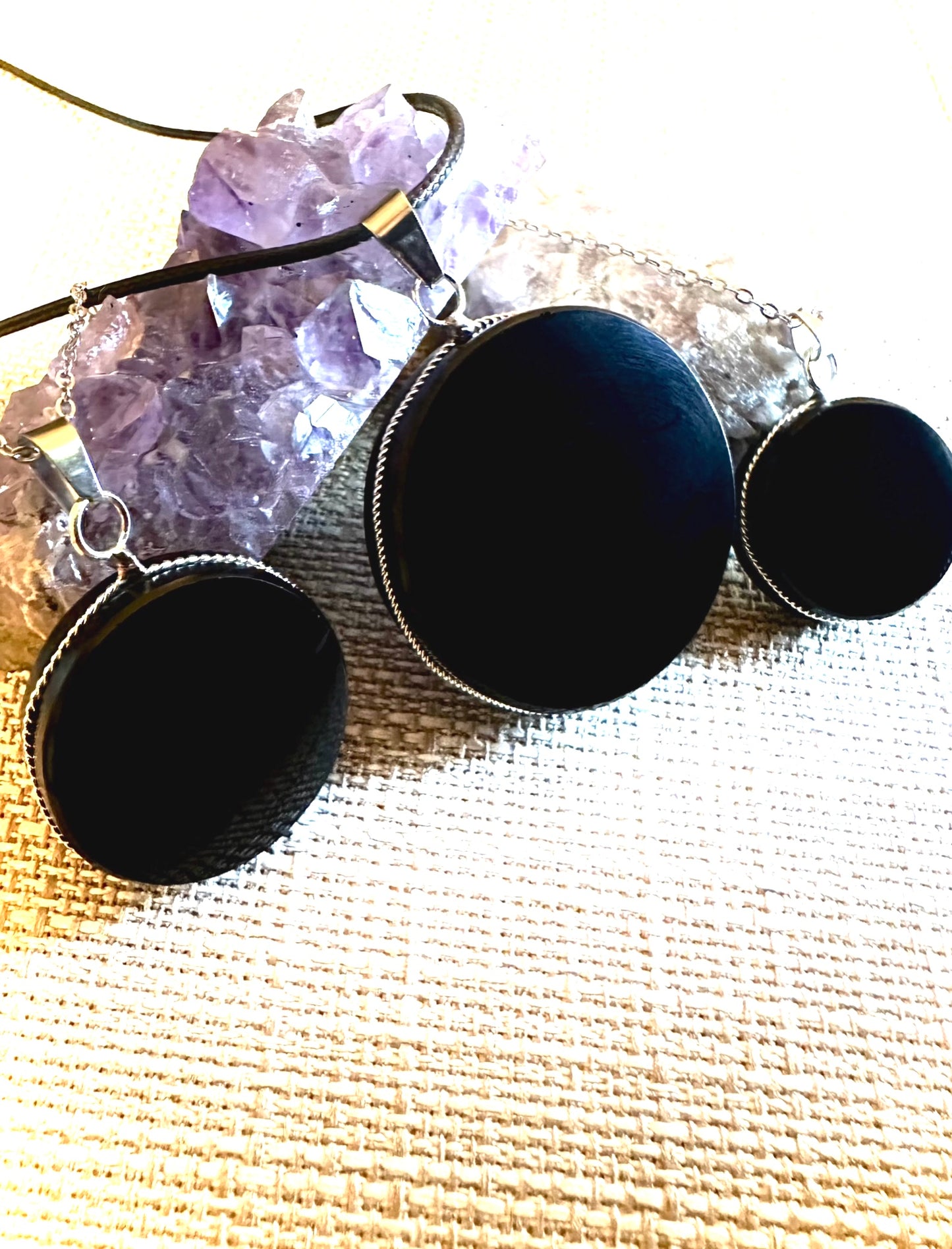 Black Obsidian Mirror Pendant