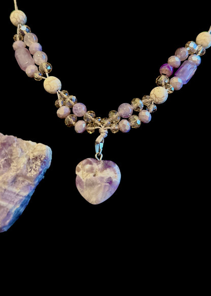 Perfectly Imperfect Chevron Amethyst & Howlite Beads