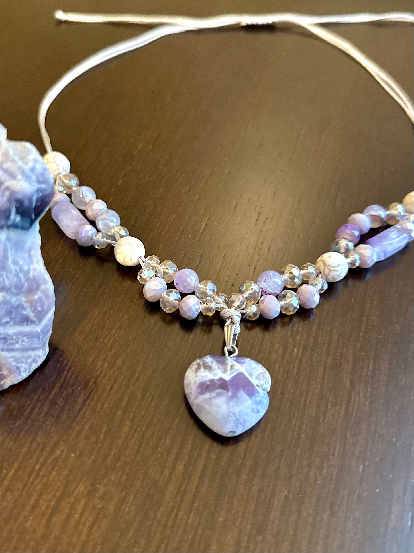 Perfectly Imperfect Chevron Amethyst & Howlite Beads