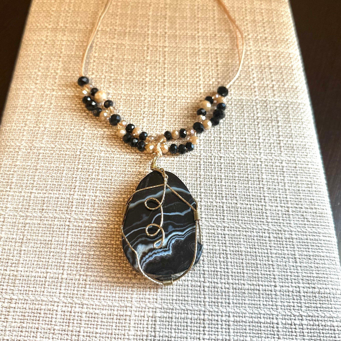 Black and Blue Stains Agate Stone