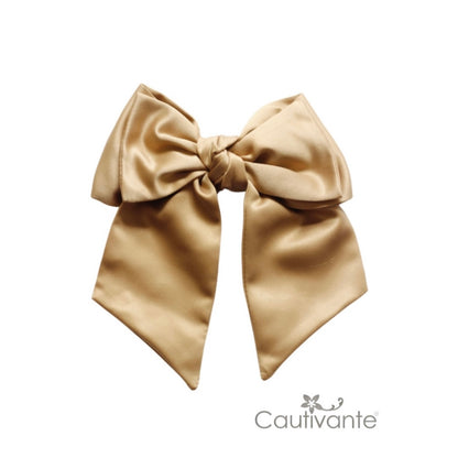 Gold Satin Hair Bow