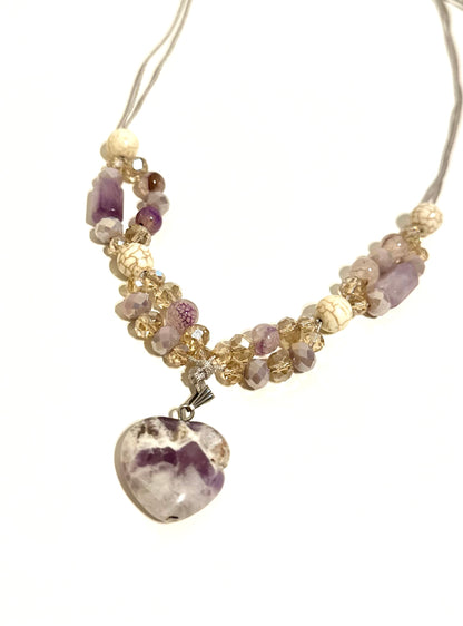 Perfectly Imperfect Chevron Amethyst & Howlite Beads