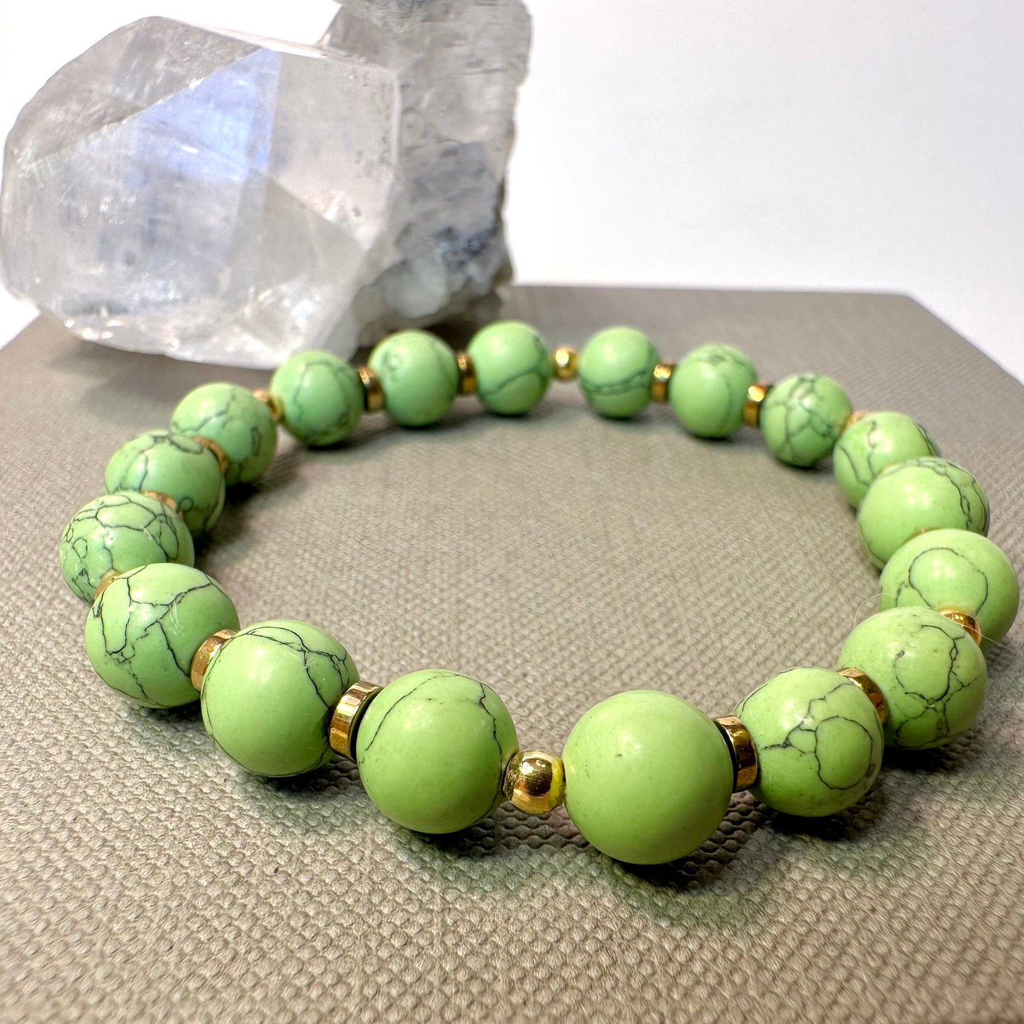 Green Howlite & Hematite Bracelet