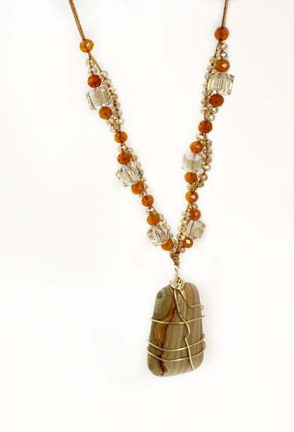 Botswana Orange Agate Necklace