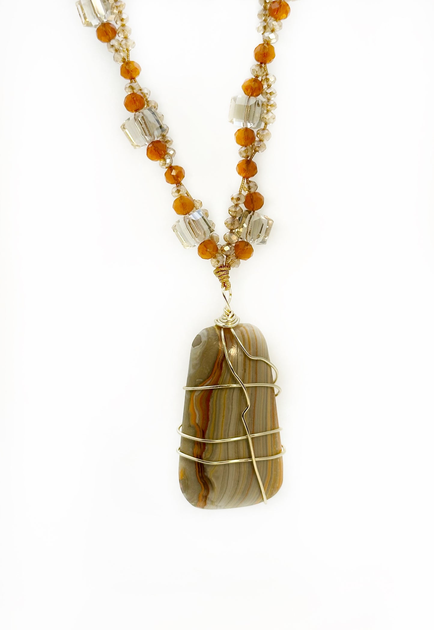 Botswana Orange Agate Necklace