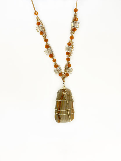 Botswana Orange Agate Necklace