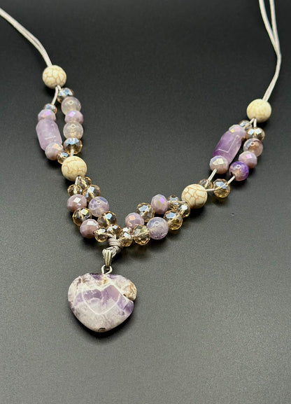 Perfectly Imperfect Chevron Amethyst & Howlite Beads