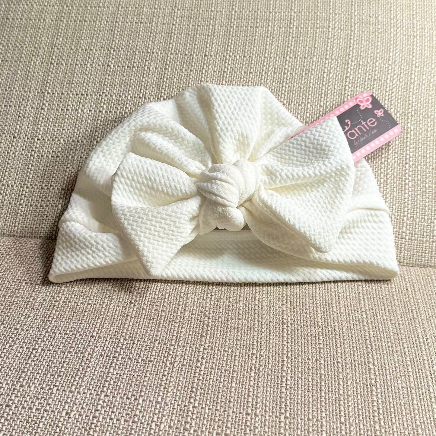 Ivory Bow Turban