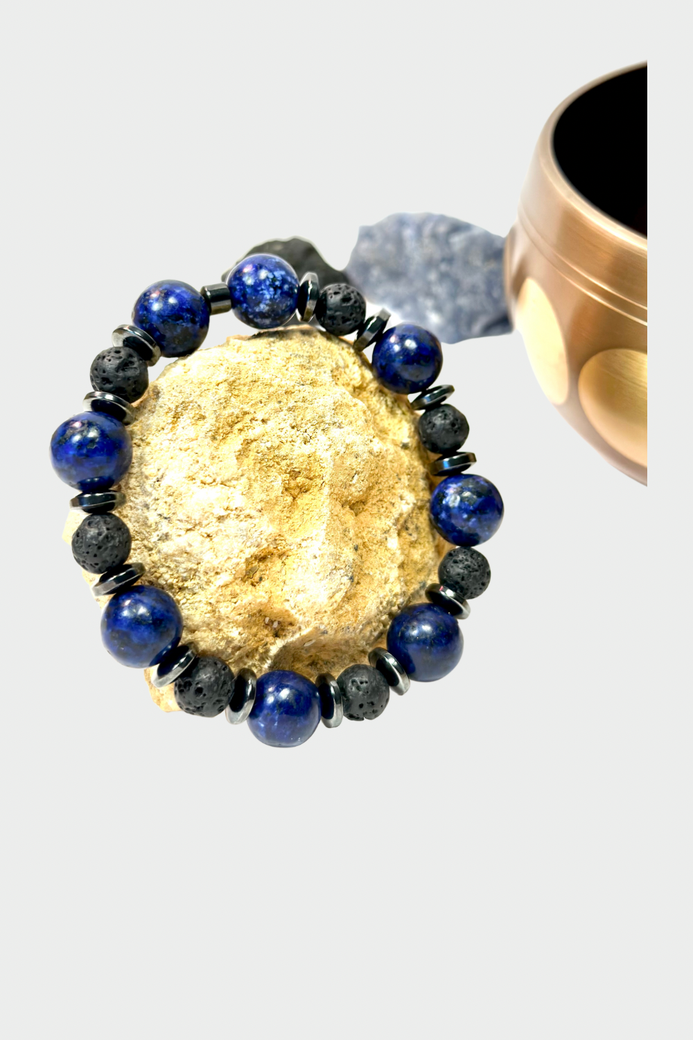 Lapis Lazuli, Lava & Hematite Bracelet