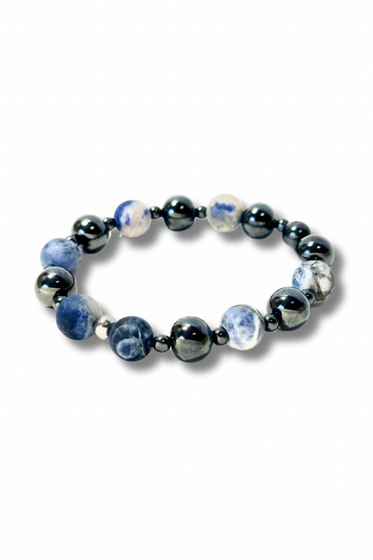 Soldalite-Hematite Bracelet