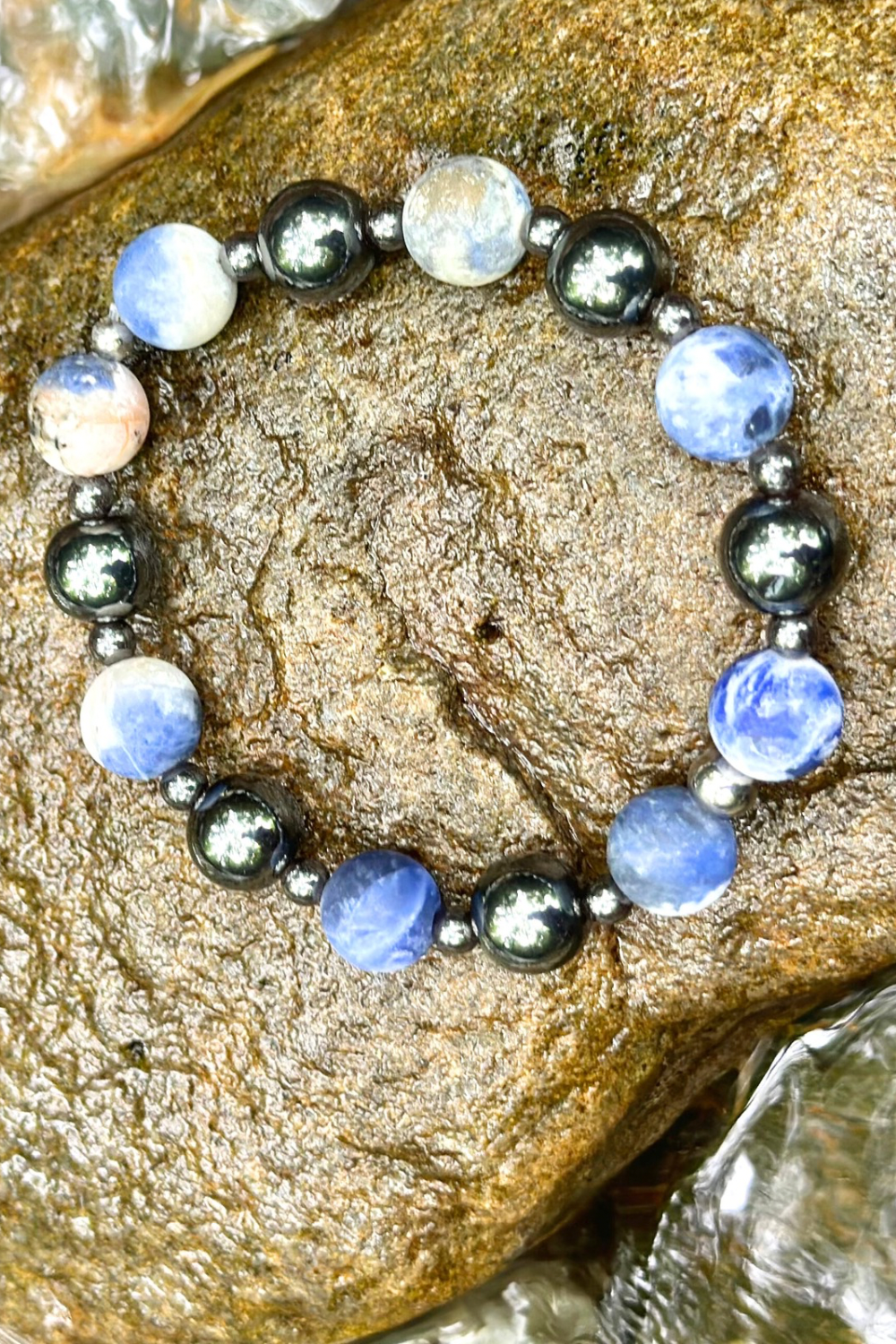 Soldalite-Hematite Bracelet