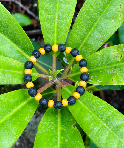 Lava Rock Stone & Wood Bracelet