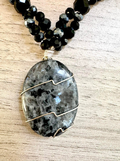 Elegance in Black Labradorite Necklace