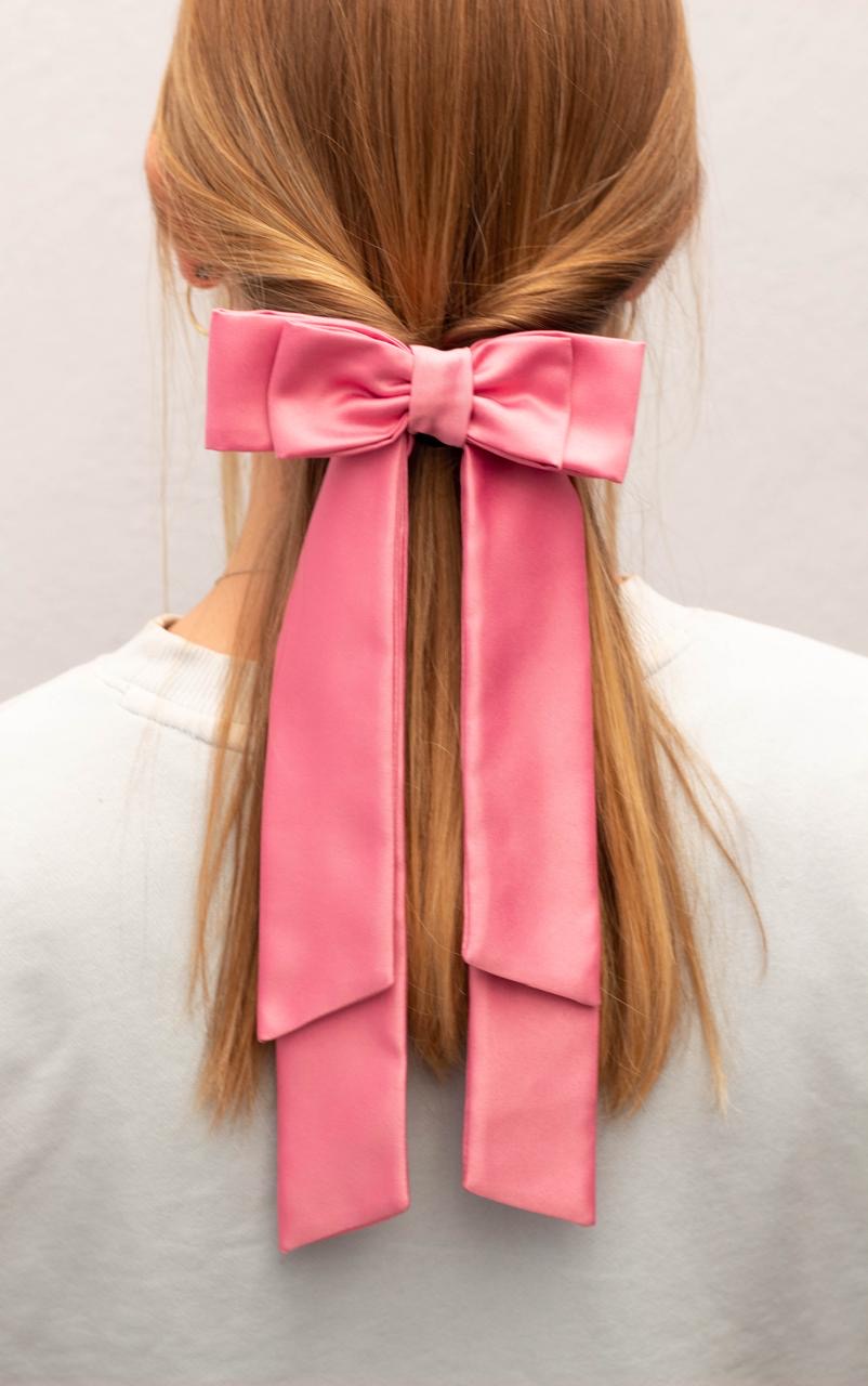 Blush Rose Long Tail Double Bow