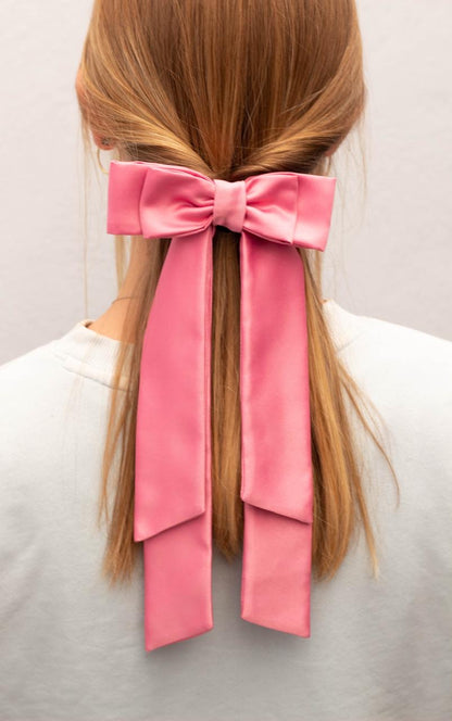 Blush Rose Long Tail Double Bow