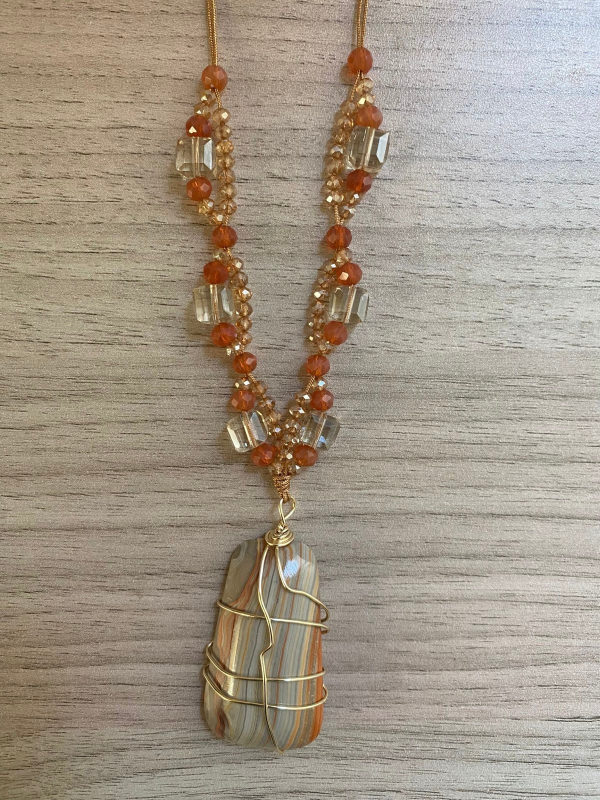 Botswana Orange Agate Necklace