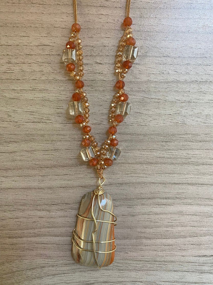 Botswana Orange Agate Necklace