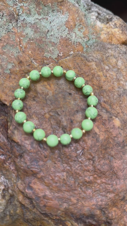 Green Howlite & Hematite Bracelet